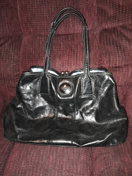 Coach Handbags - COACH Black Leather Shoulder Tote Bag